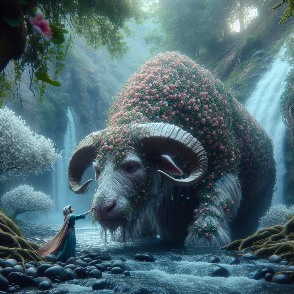 Fantasy Buffalo Goddess in Lush Bloom