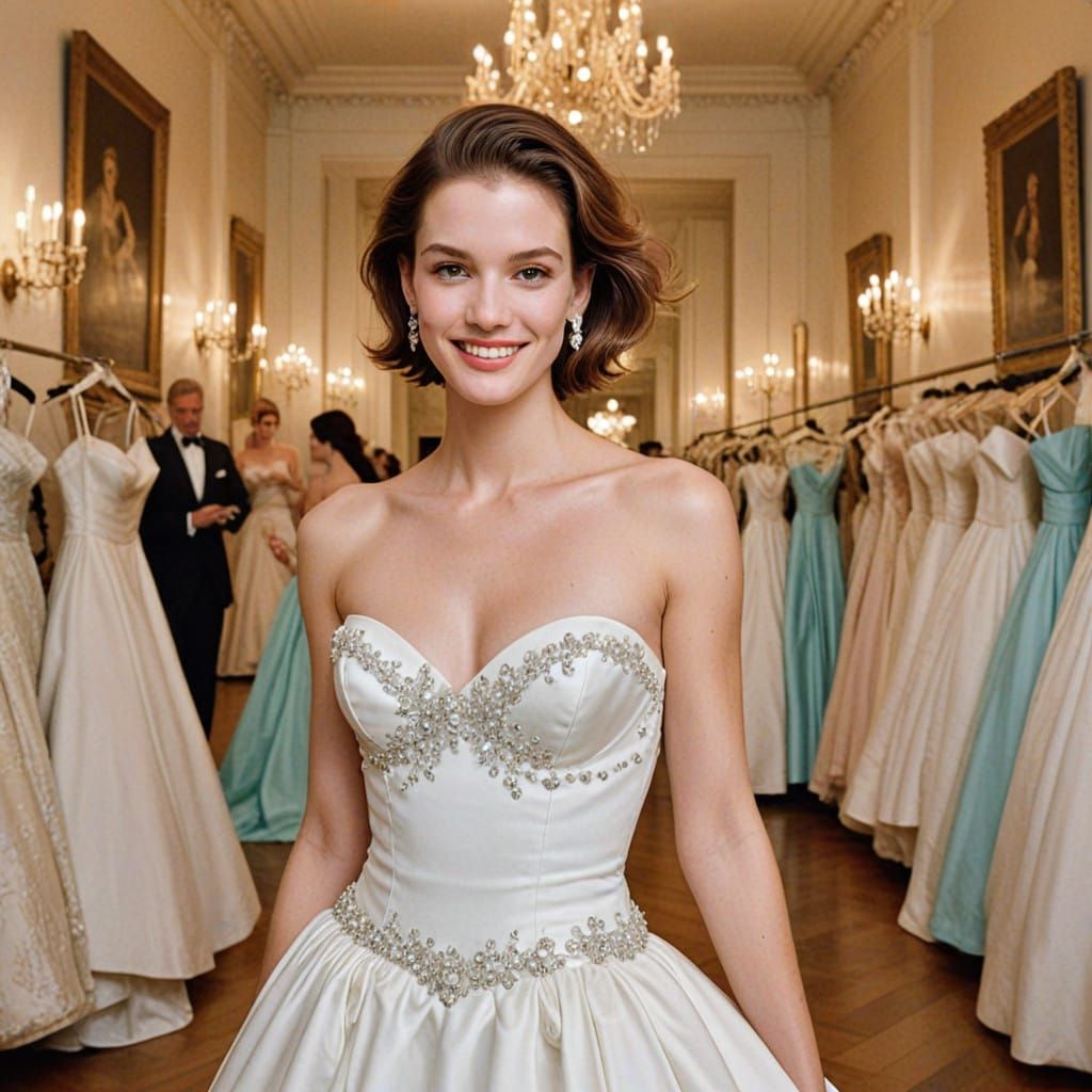 Joyful Groom in Elegant White Wedding Dress