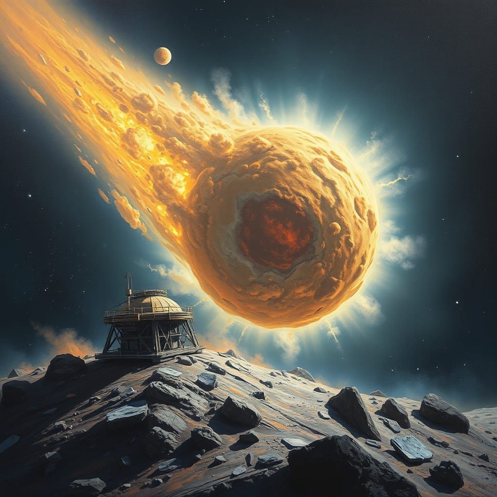 Futuristic Mining Probe Approaches Deep Space Comet