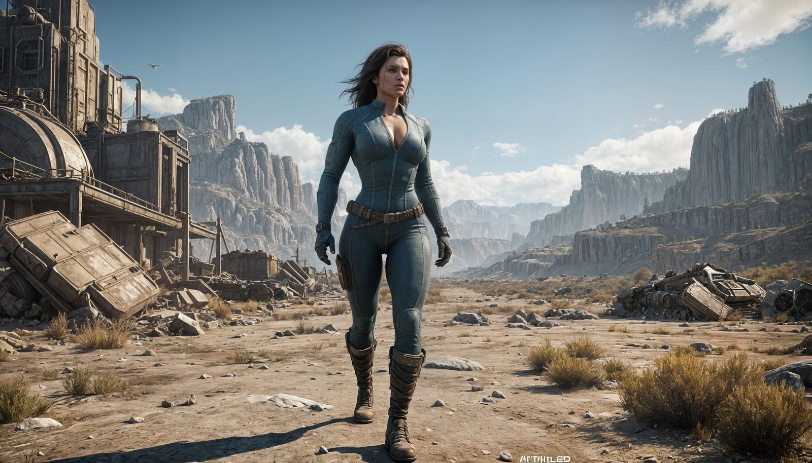 Wasteland Vault Dweller in 3D Game Style