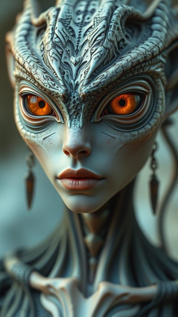 Ethereal Alien Beauty in Fantasy Portrait