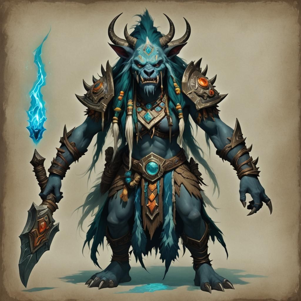 World of Warcraft Shaman Troll Polaroid Art