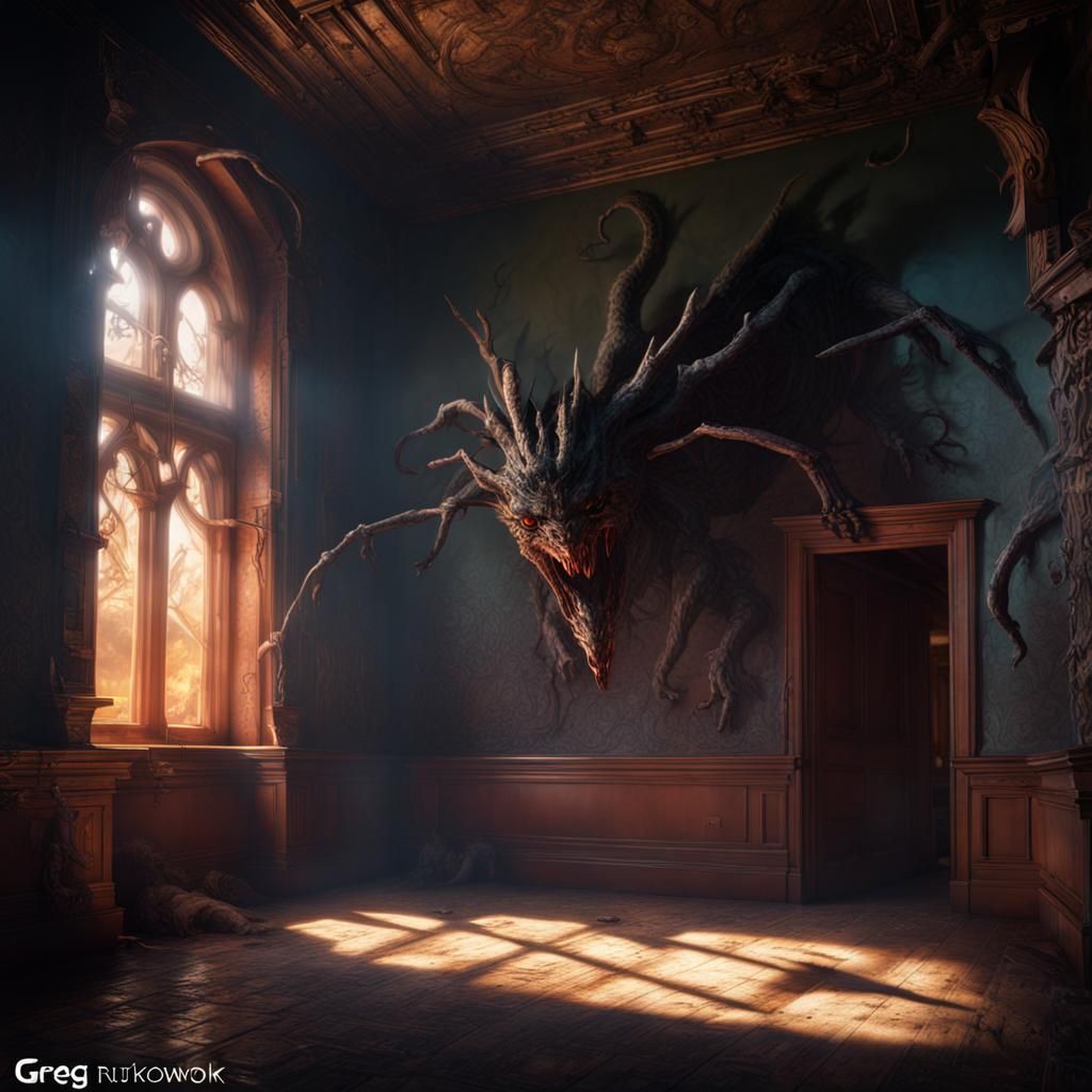 Eerie Shadow Creatures in Detailed Matte Painting