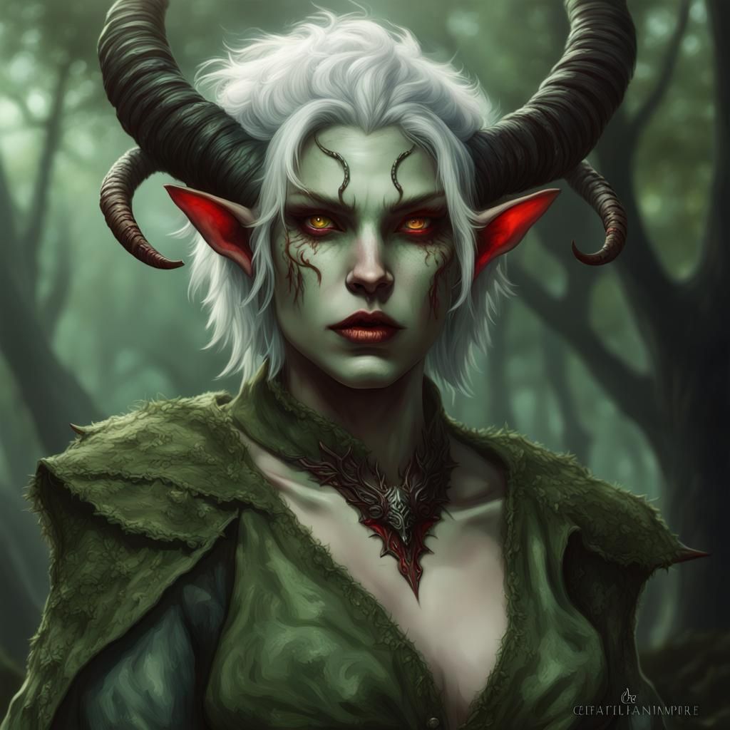 Tiefling and Vampire Embrace: Detailed Fantasy Art