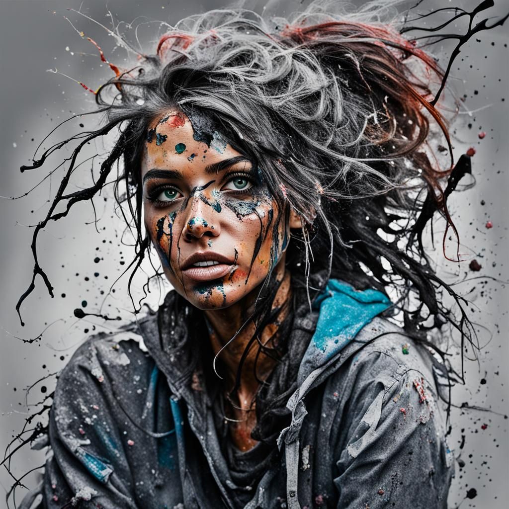 AI Generated Image of a Messy Girl