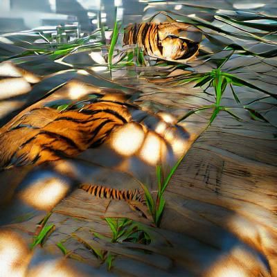 Bengal Tiger Hiding in Bamboo: Hyperrealistic CryEngine Pain...