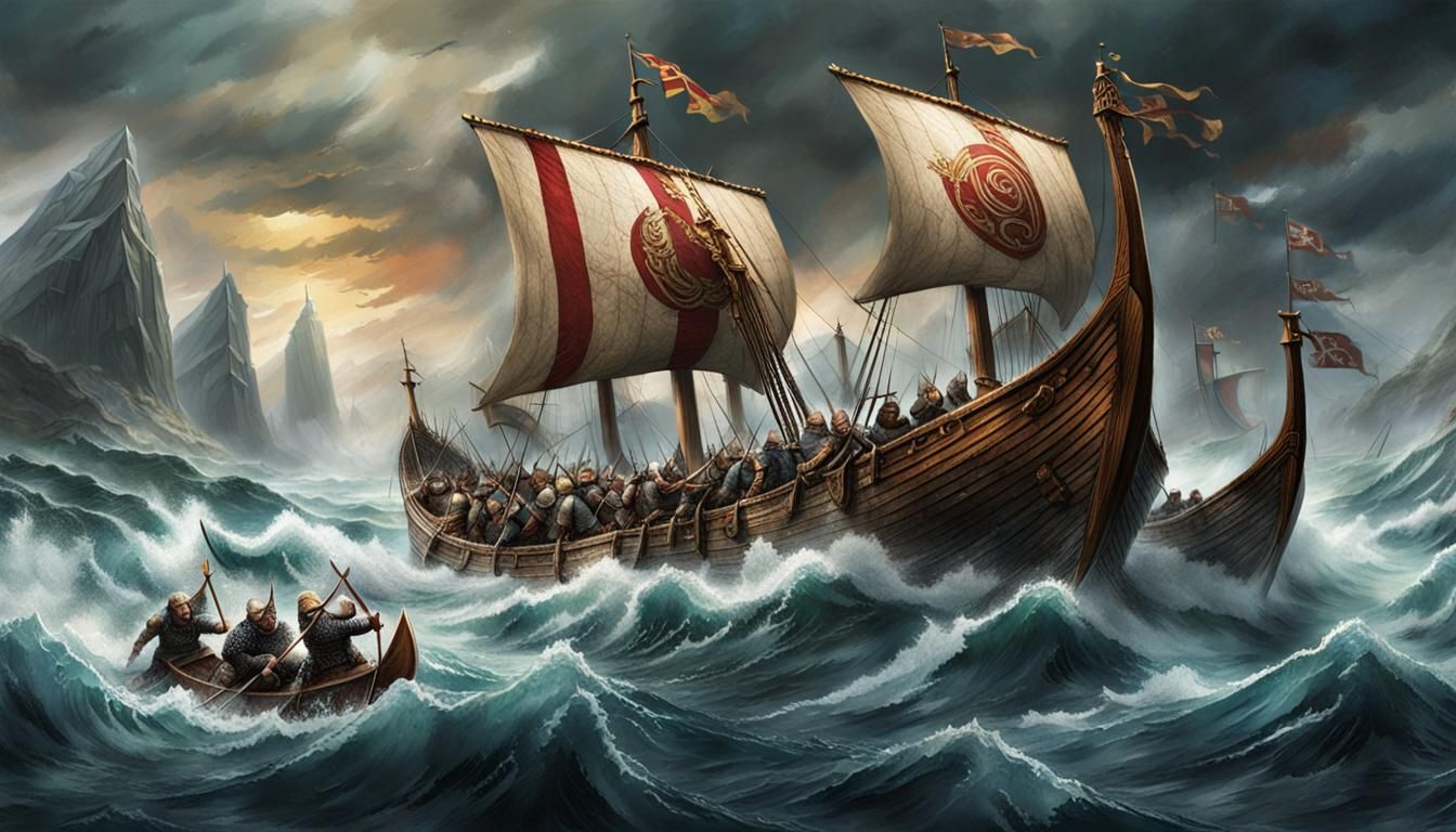Nordthra Warriors in Fierce Sea Battle