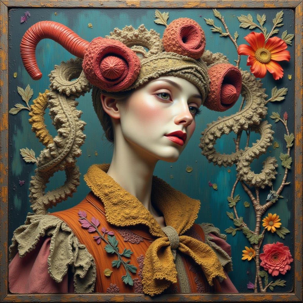 Baroque Linen Canvas Textured Abstract Art