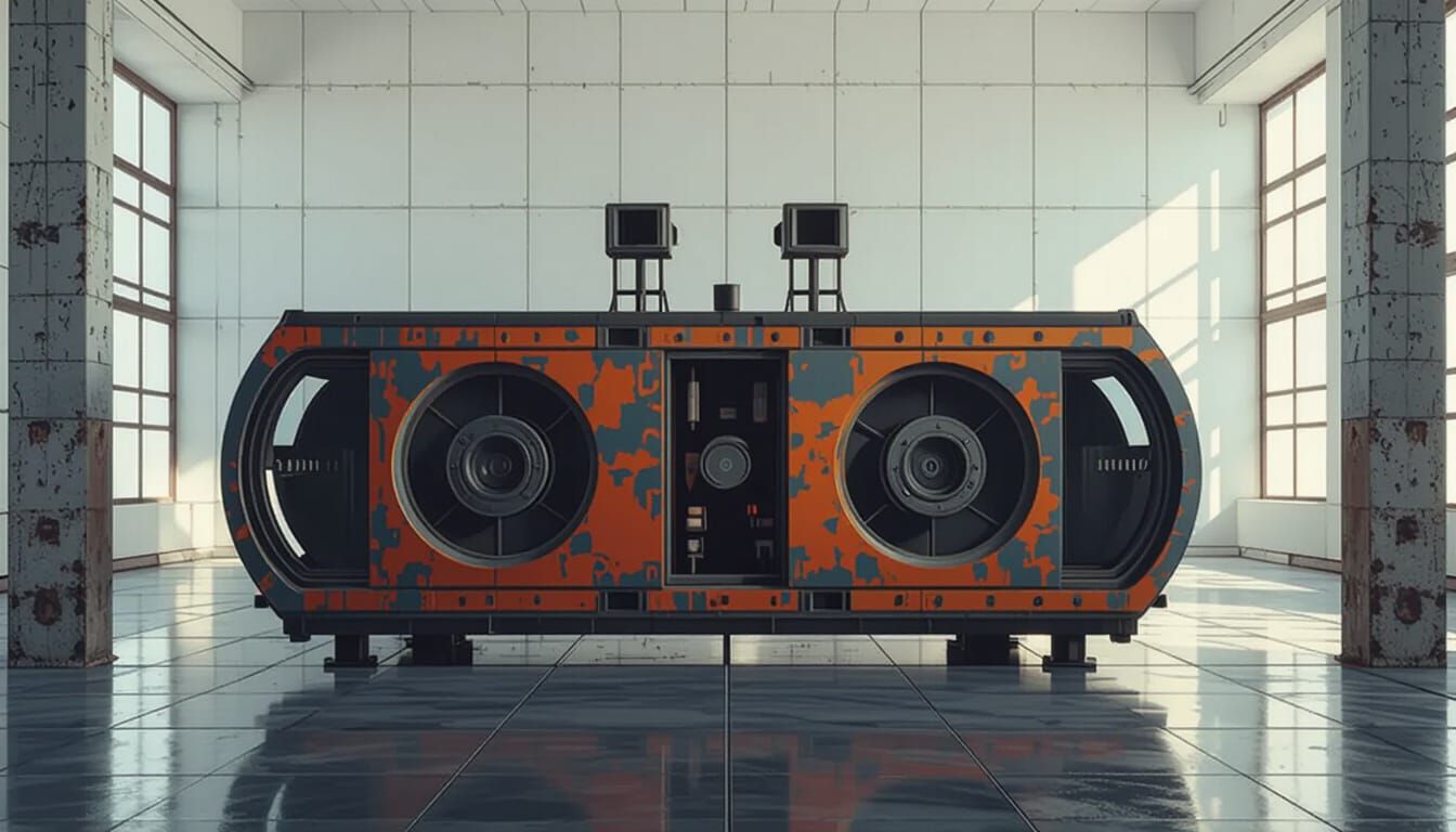 Vast Concrete Room with White Wall in Abundant Light