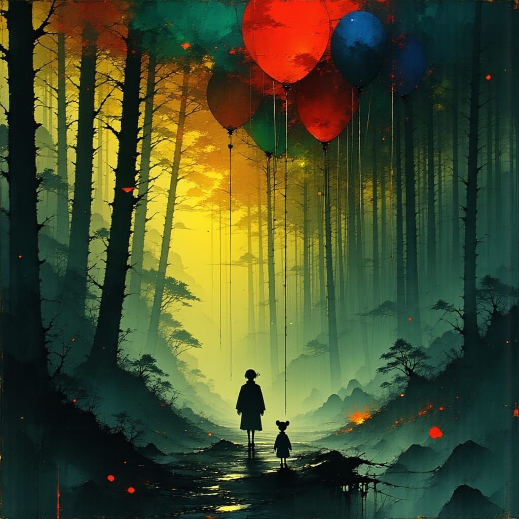 Boy and Dog Lured by Balloons into Dark Woods