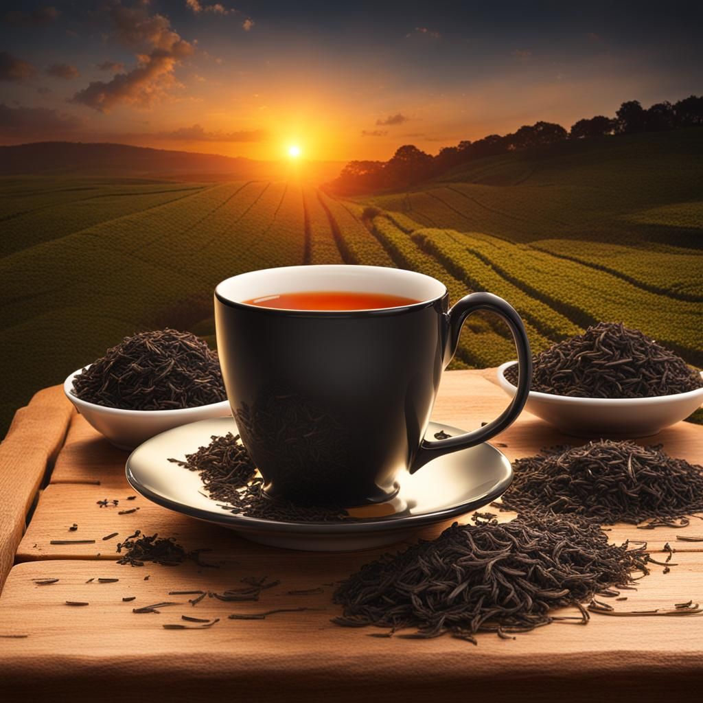 Warm Cup of English Tea at Sunrise