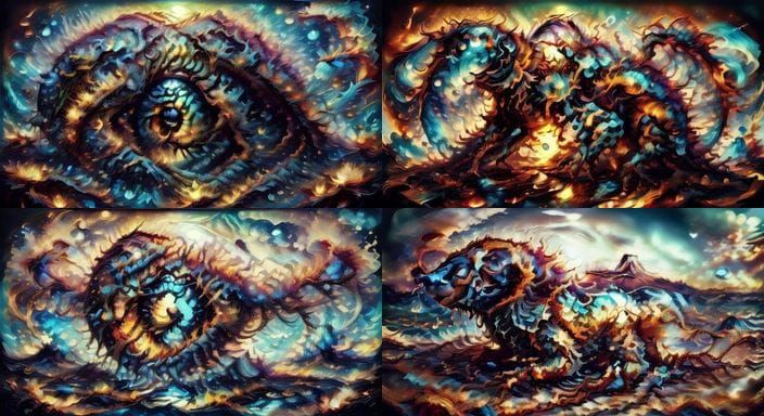 Abstract Cute Animal Radiating Kindness in Graffiti Style