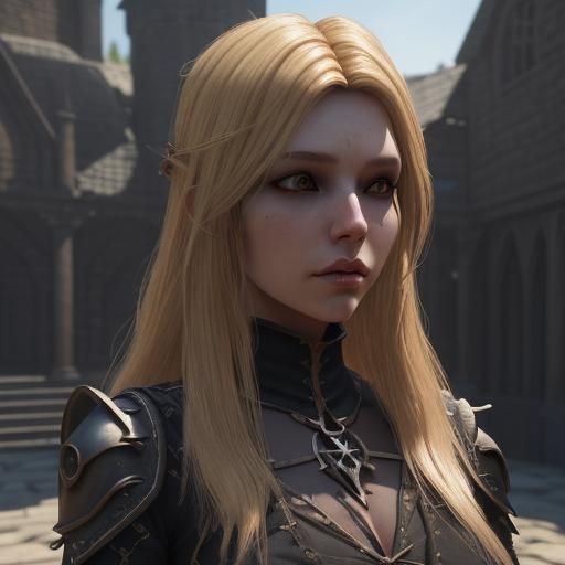 Medieval Human Witch, Blonde Hair, Brown Eyes, Female
