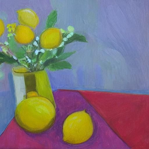Abstract Art: Lemon and Kitten in Complementary Colors