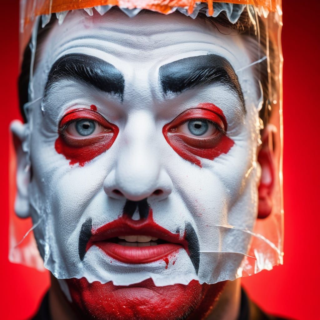 The Mime Is Bleeding Through the Cling Film