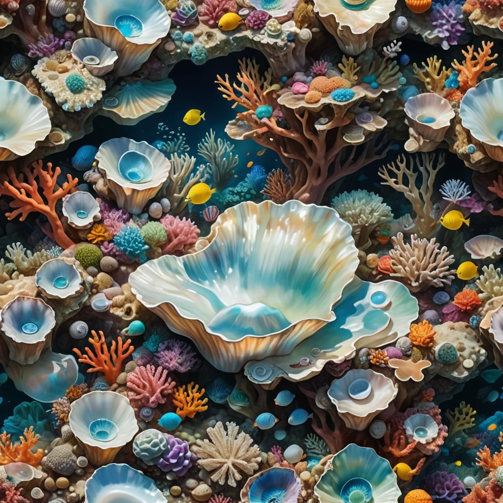 Surreal Mother of Pearl in Reef Garden
