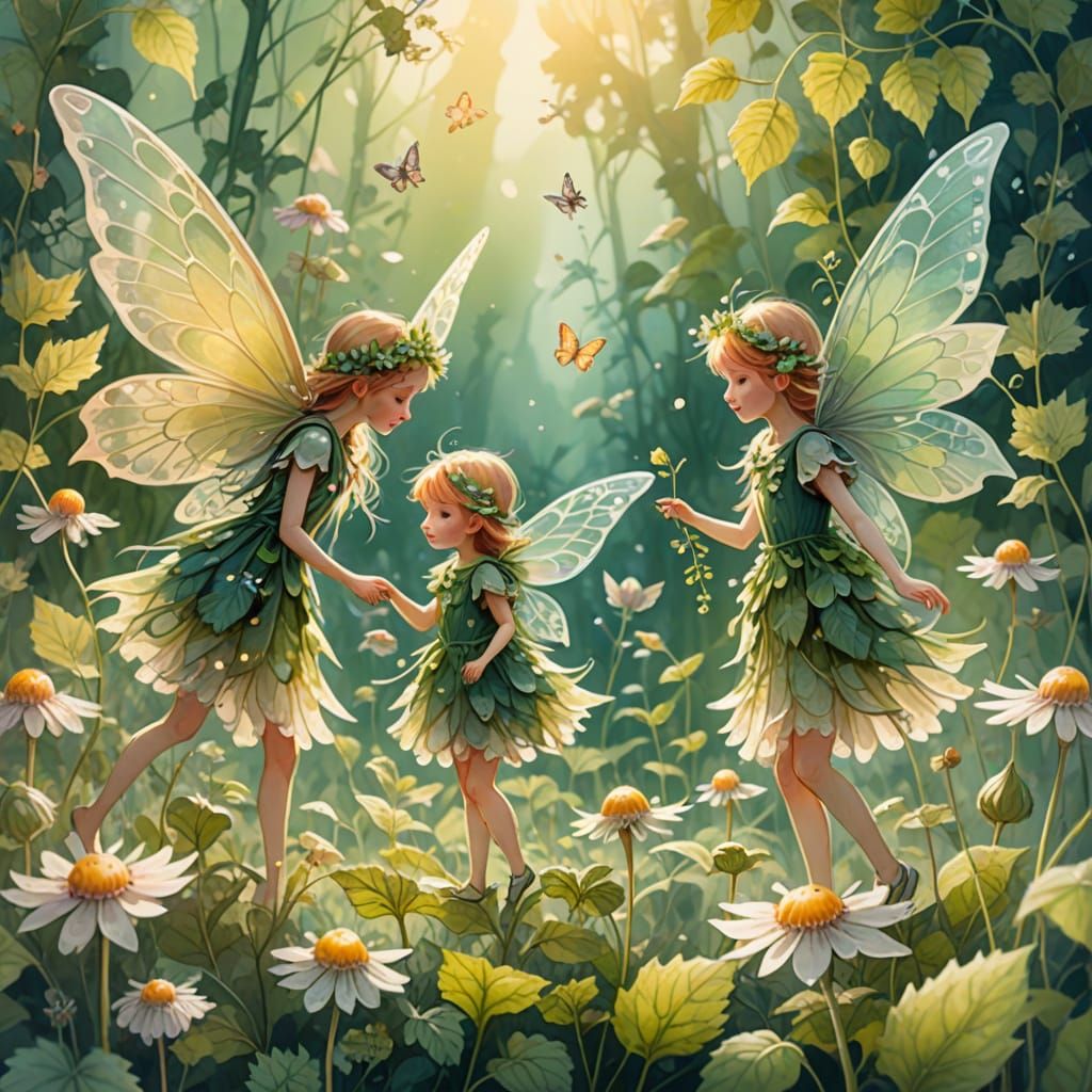 Enchanting Fairy-Tale Creatures in Dreamlike Watercolor Styl...