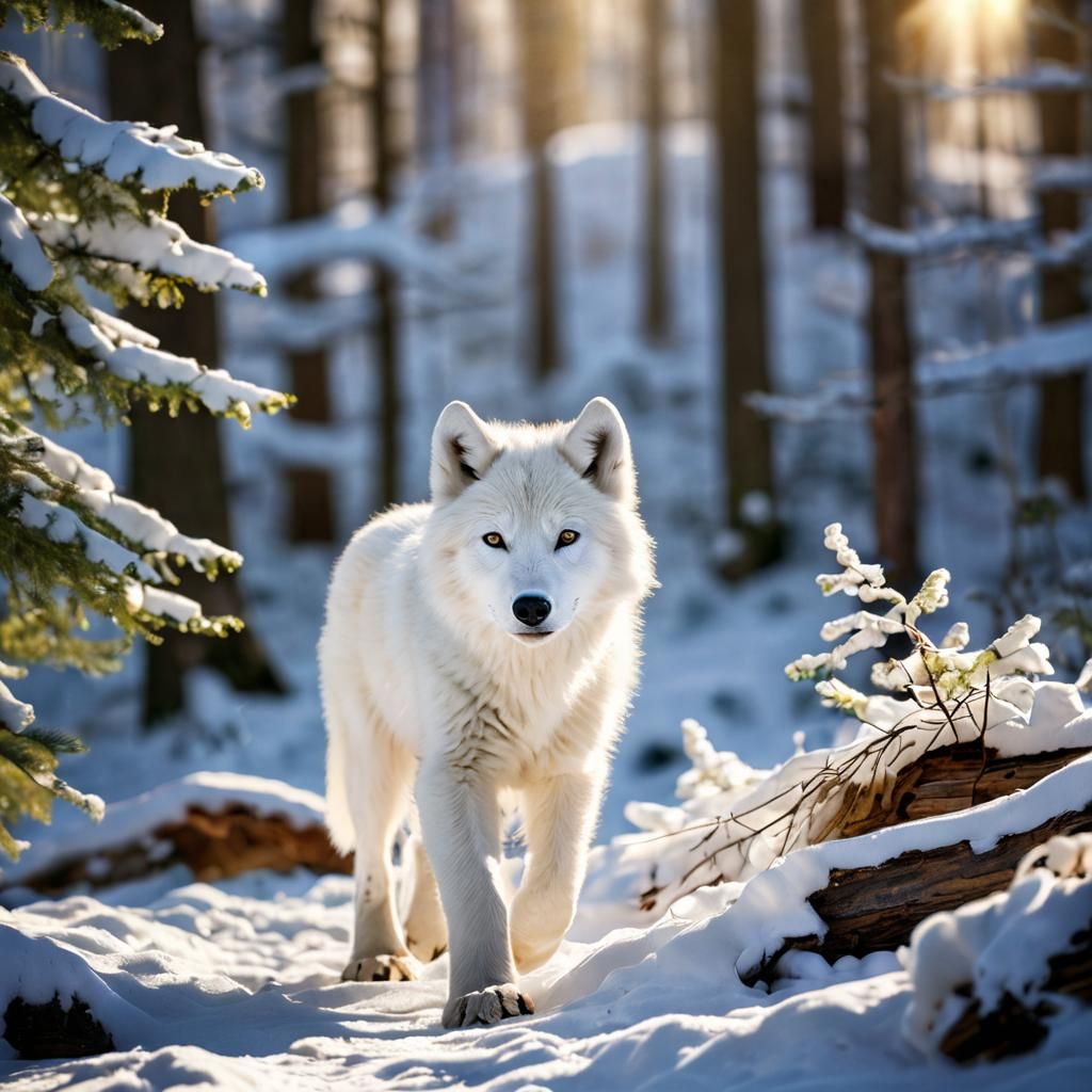 White wolf cub