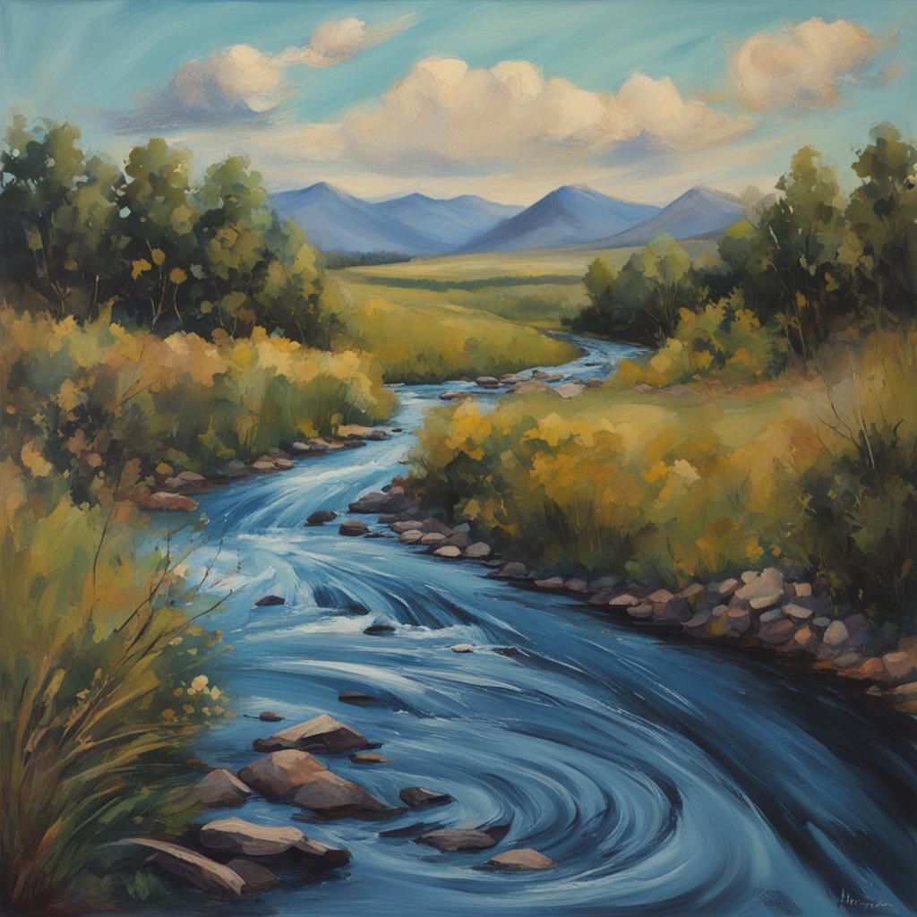 Time as a Flowing River: An AI Interpretation