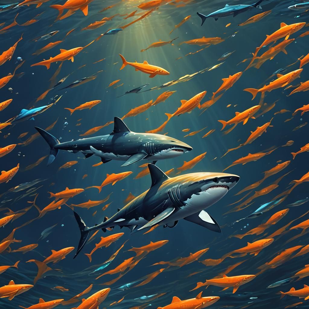 Oceanic Shark Submarine Fantasy Concept Art