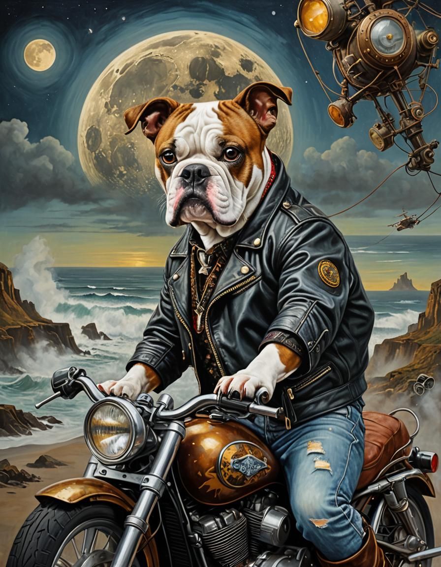 Steampunk Bulldog on Pacific Coast Highway