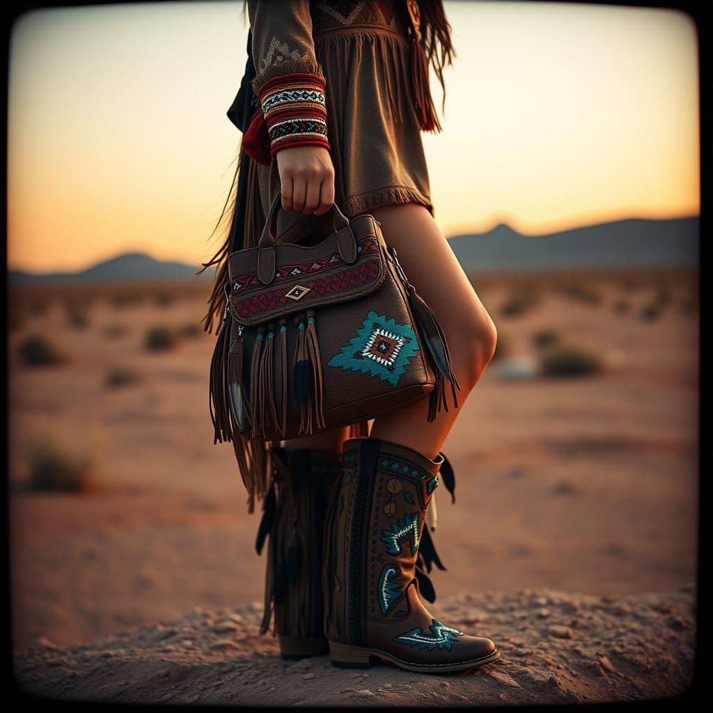 Elegant Desert Fashion in Traditional Native American Style