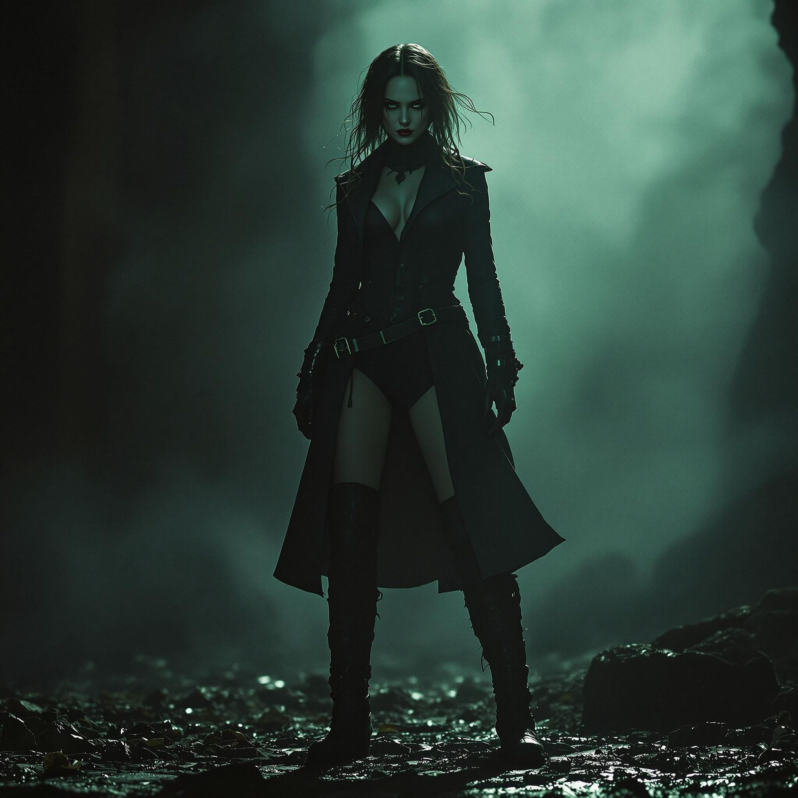 Heroic Figure in Cinematic Film Still