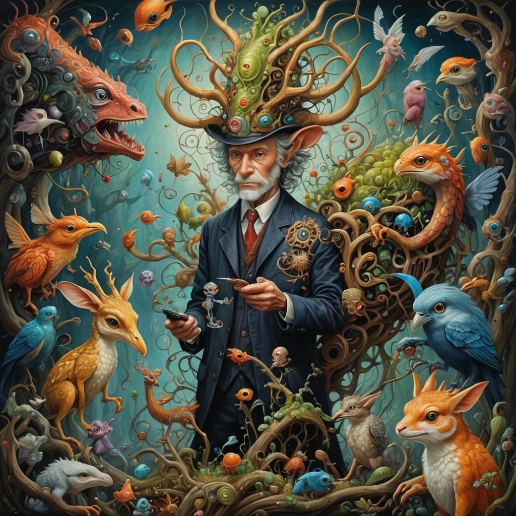 Delightful Alien Garden with Fantastical Creatures