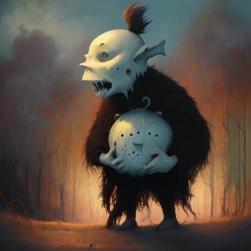 Distressing Scene in Surrealist Style