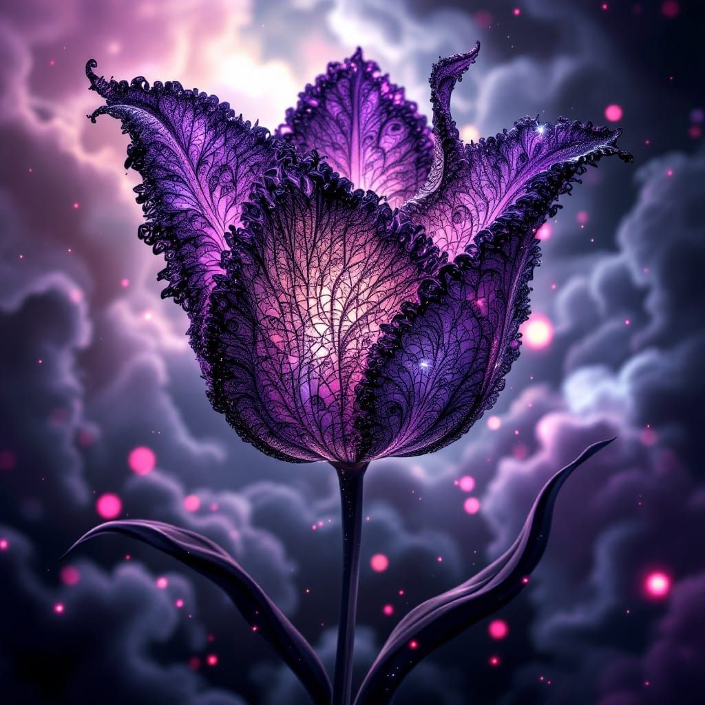 Abstract Tulip with Fractal Details and Cosmic Feel