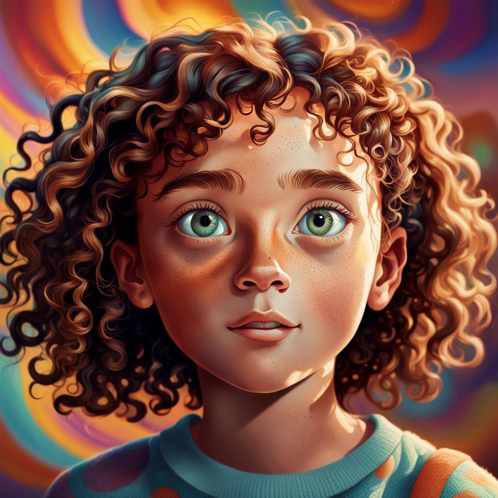 Expressive Portrait of Young Girl in Hyperrealistic Style