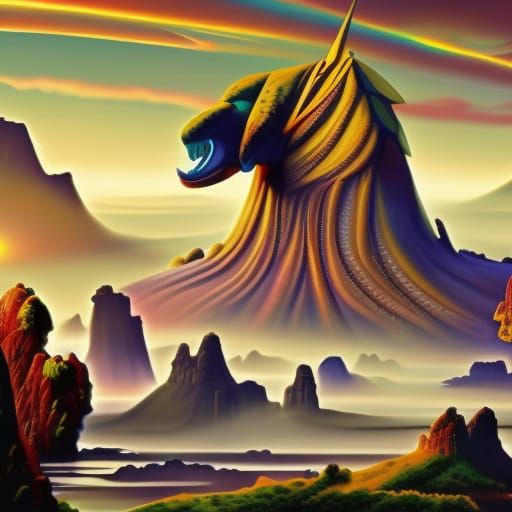 Ancient Africa Sunrise: A Fantastical Landscape