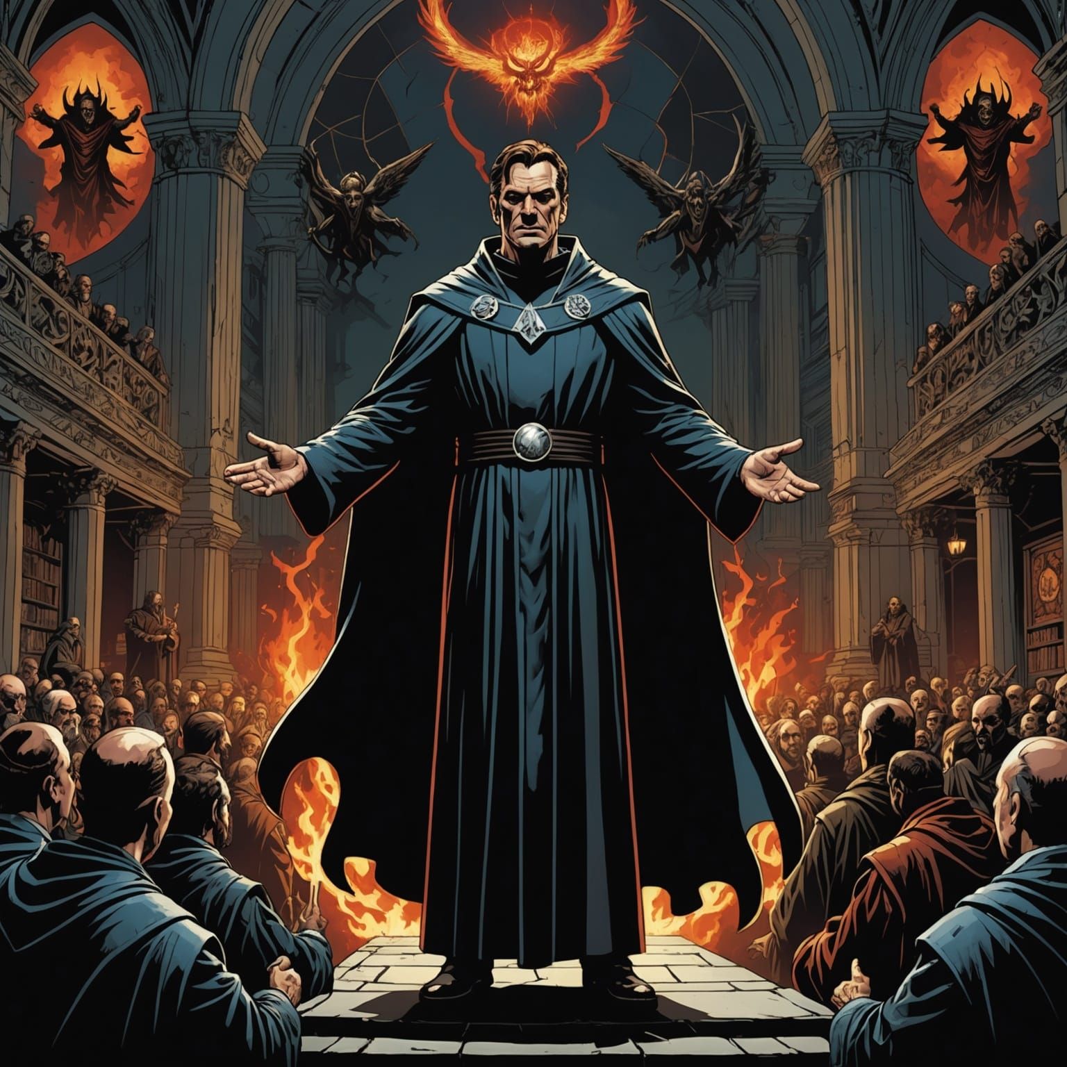 Evil Priest as Antichrist in Comic Book Art