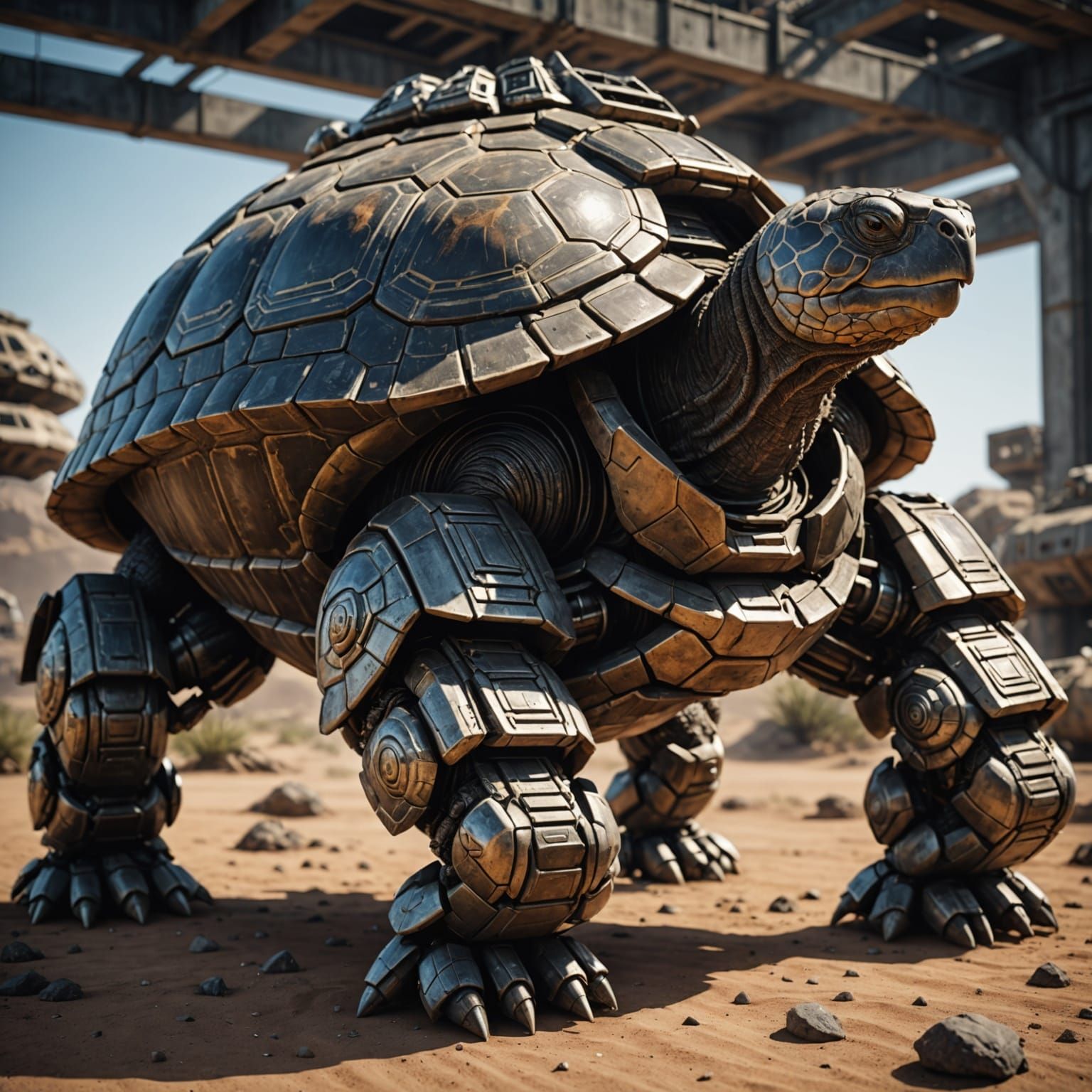 Cybernetic Tortoise Enters Battle