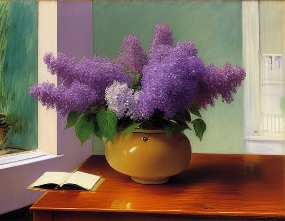 "Lilacs in a Window", "Vase de Lilas a la Fenetre", Mary Cassatt, ca. 1880–83