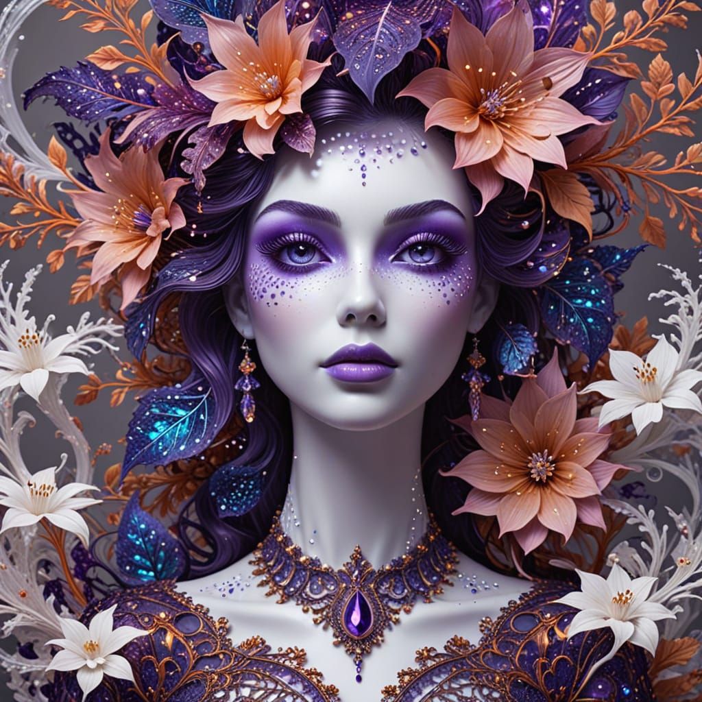 Ethereal Bioluminescent Vase in Whimsical Holographic Style