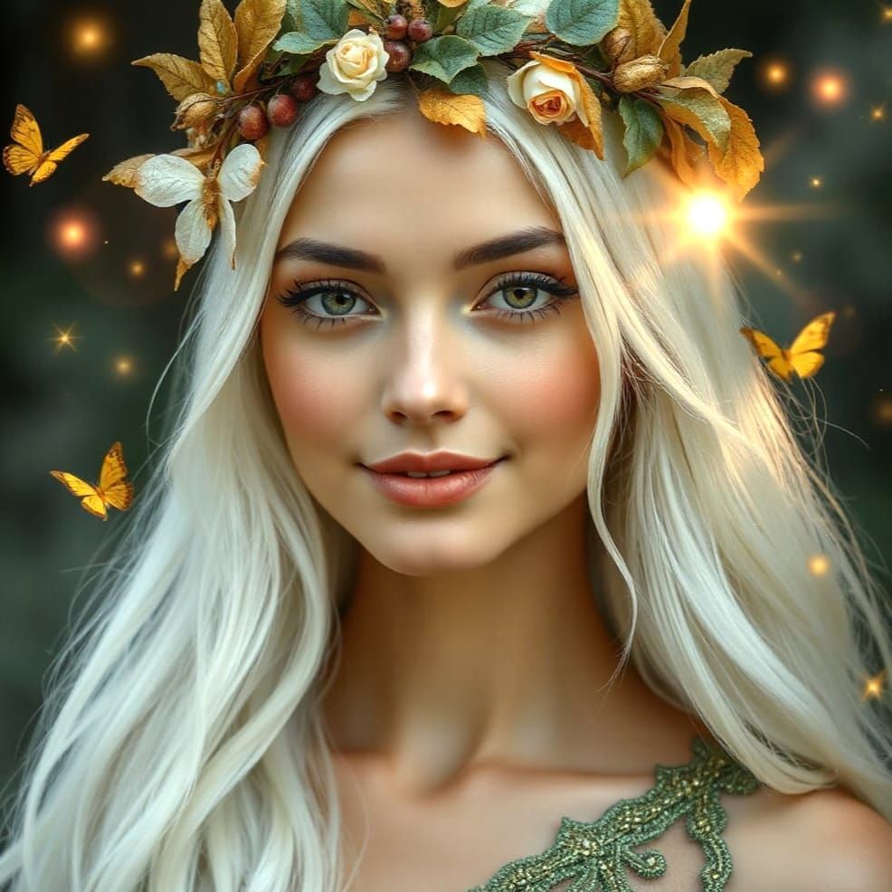 Ethereal Woodland Princess with Glowing Tiara