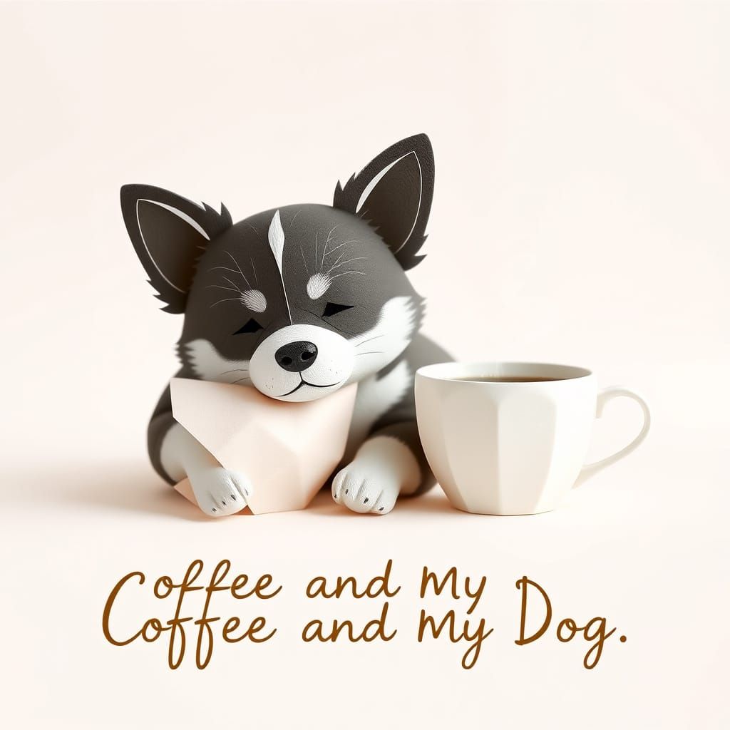 Cozy Morning with Corgi and Coffee