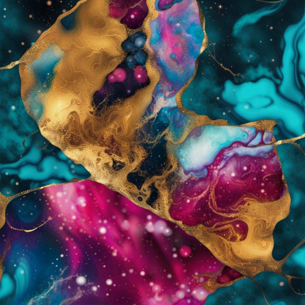 Teal Marble Texture with Gold Flecks