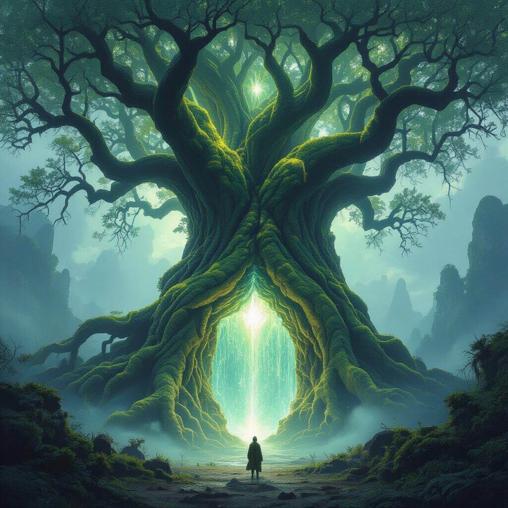 Ethereal Gateway Tree Inspired by Stalenhag