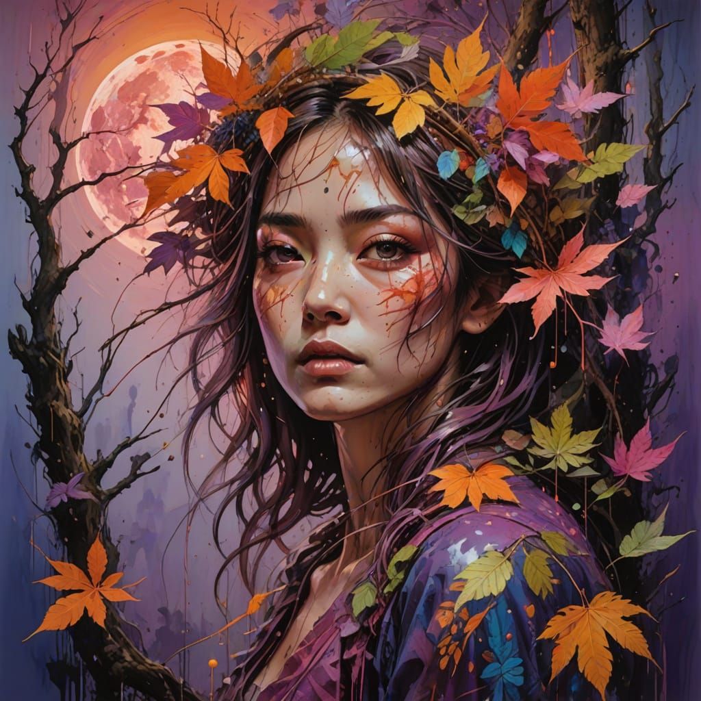 Ethereal Rainforest Sunset in Vibrant Hues