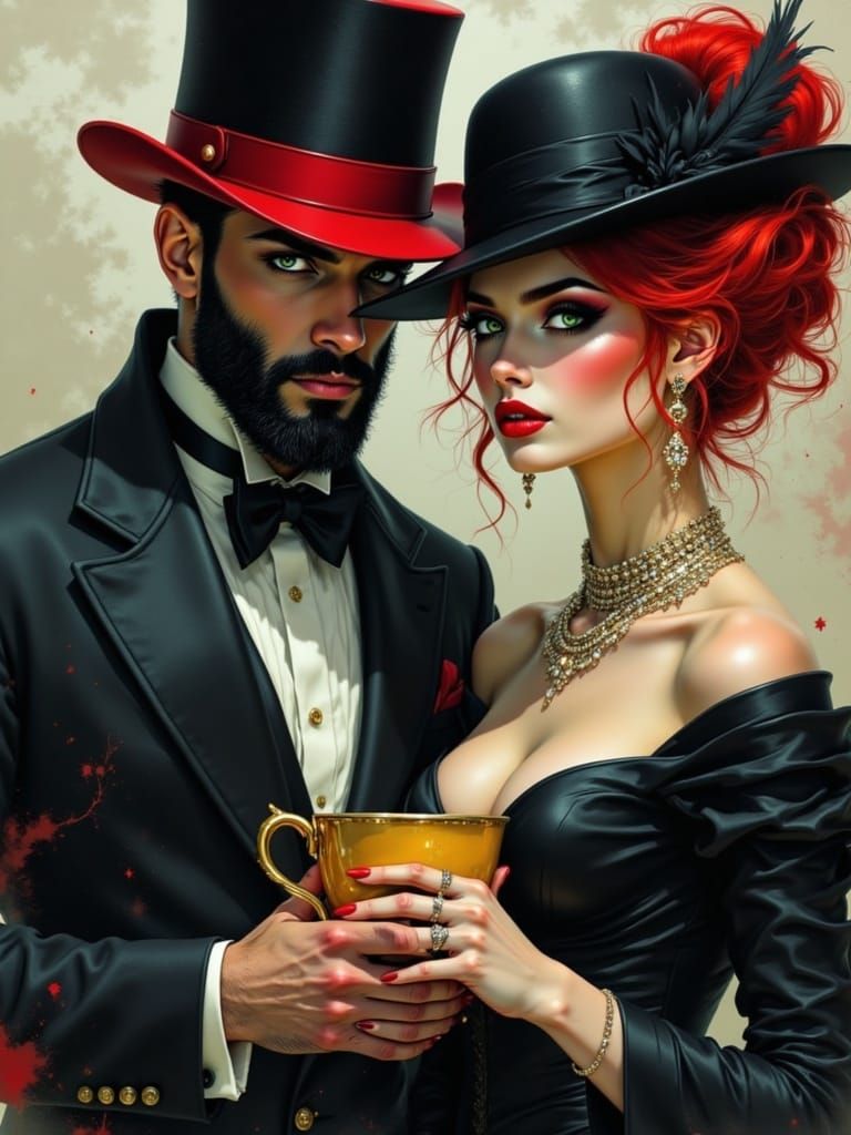 Surreal Portrait of a Gaunt Gentleman in a Dark Suit