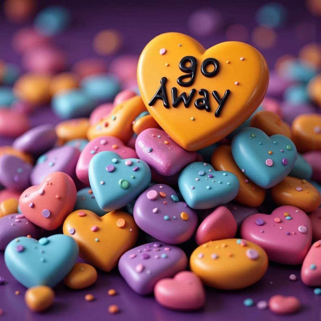 Spooky "Go Away" Conversation Hearts Candy