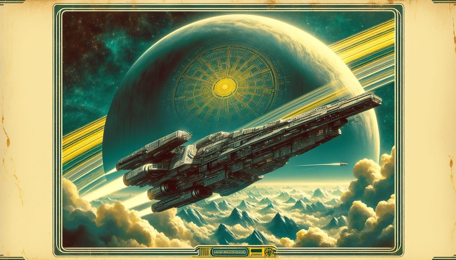 Cosmic Odyssey: A Colossal Spaceship in Orbit