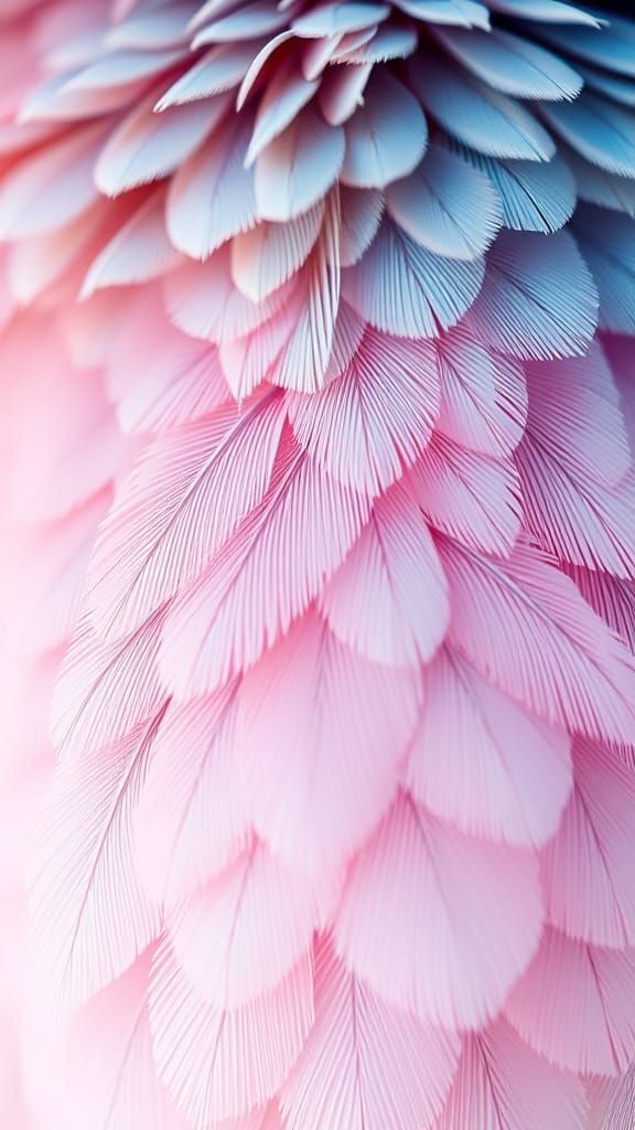 Delicate Pastel Feather Macro