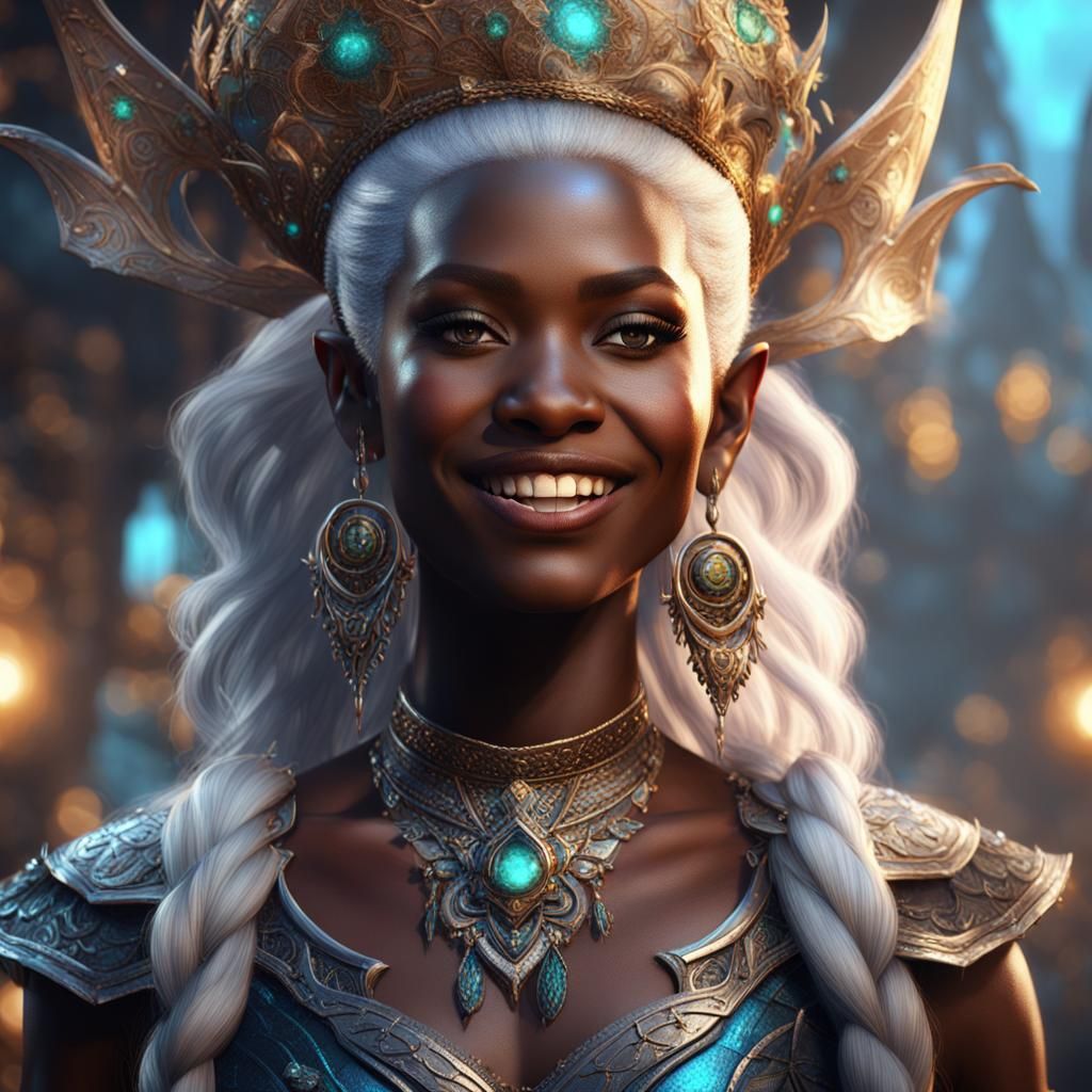 portrait of a black She-Elf dancer