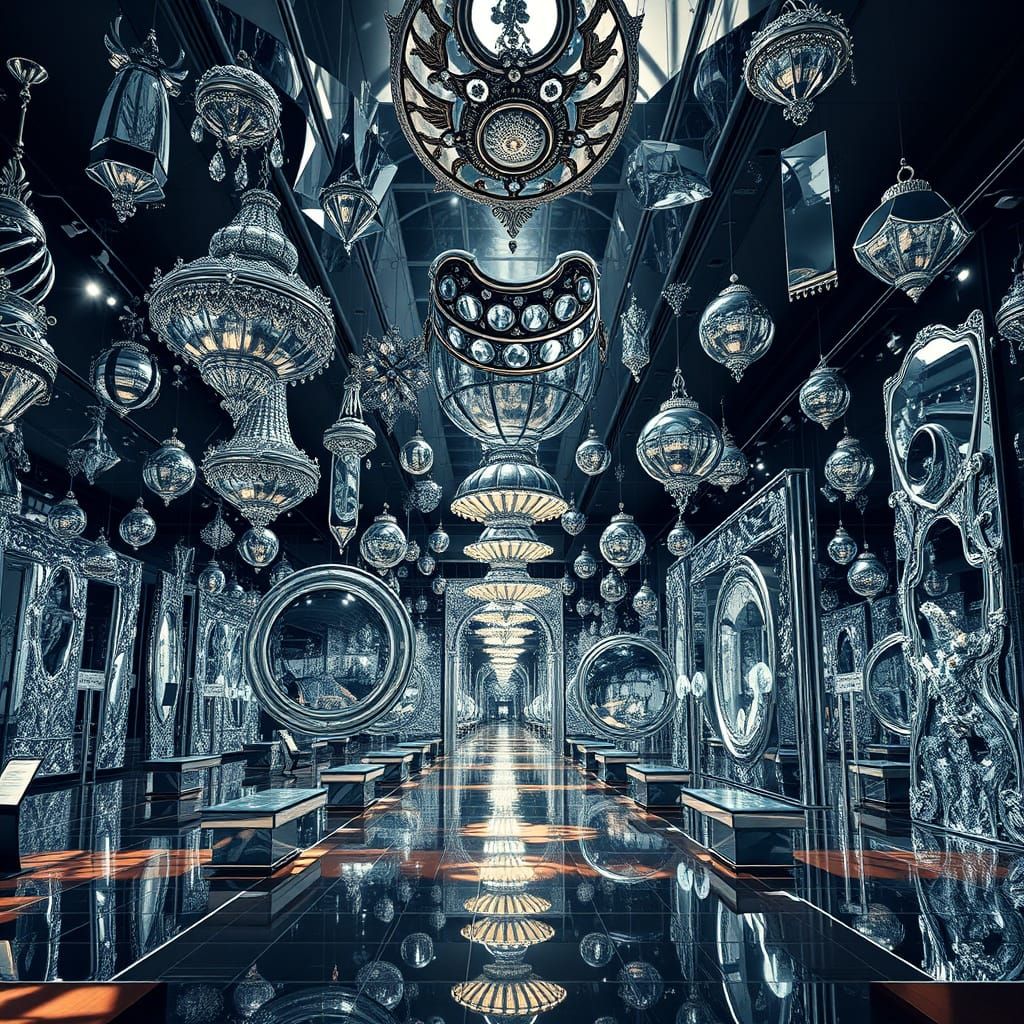 Grand Opulent Mirror Museum in Cinematic Style
