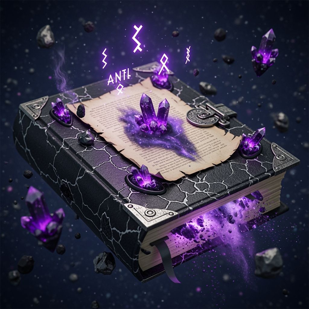 Grimoire of Void Magic with Nebula Crystals