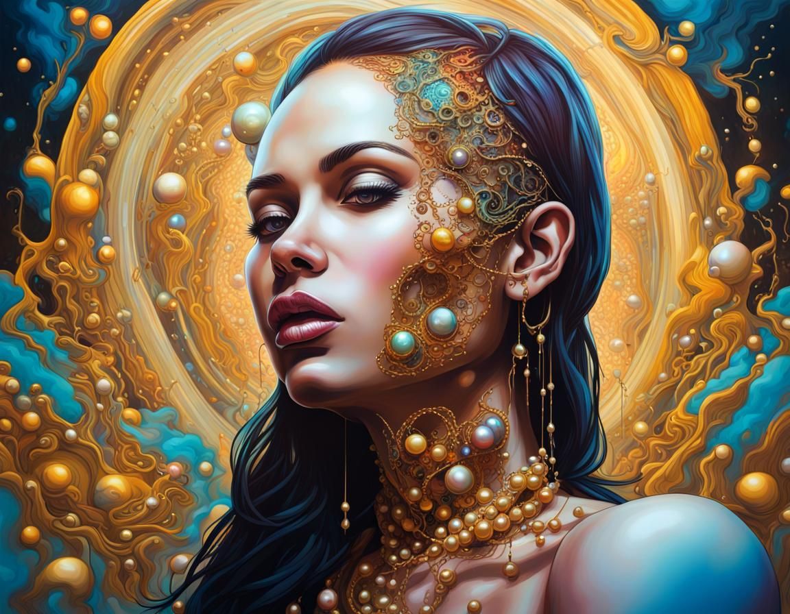 Contemplative Woman in a Mystical Landscape