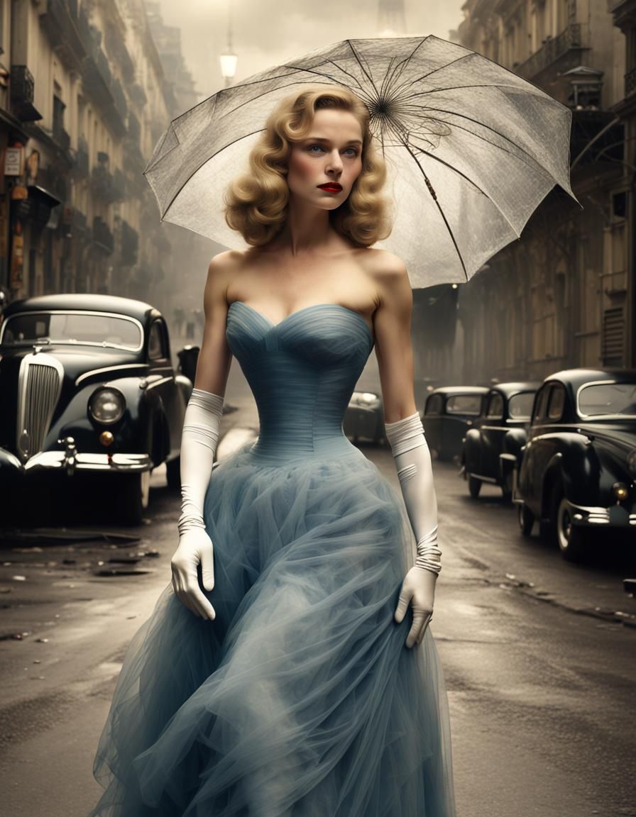 1950s Dior Dress in Paris: Digital Matte Painting